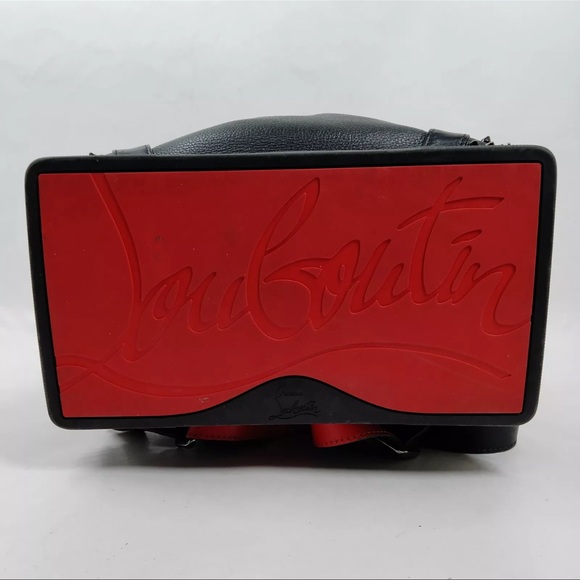 Christian Louboutin Leatger Studded Black and Red Backpack - Picture 5 of 9